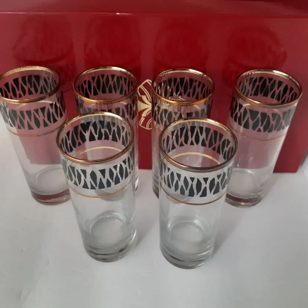 Italian High Ball Crystal Glass set of 6 Regency Timeless